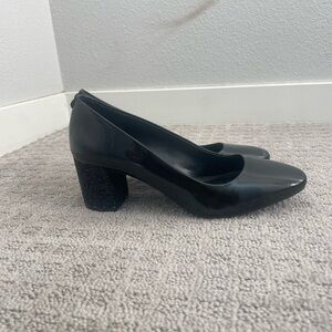 Michael Kors Black Bejeweled Block Heel Women's Shoes
